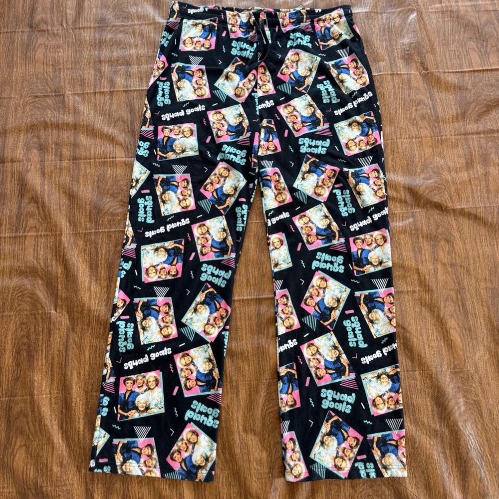 Men's The Golden Girls “Squad Goals” Fleece Pajama Pants 2XL Black Pink